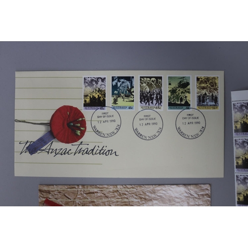 106 - Anzac Day First Day Cover and unused stamps