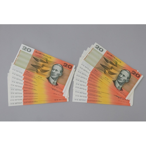 20 x $20 notes in sequence (20)