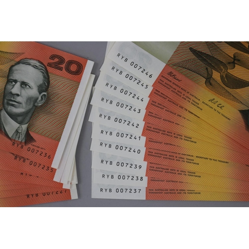 126 - 20 x $20 notes in sequence (20)