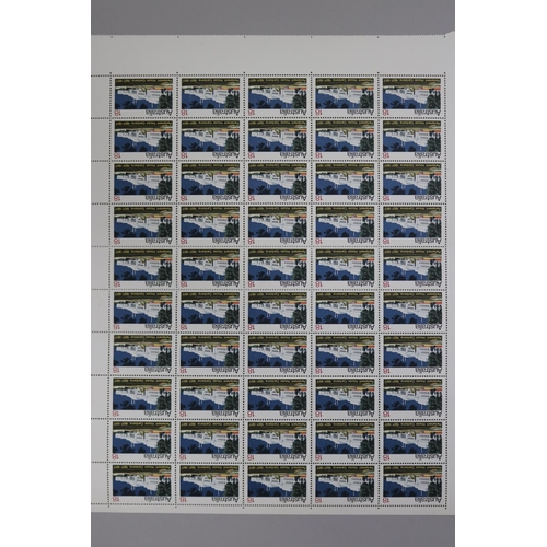 96 - Sheet of 50 unused Australia 18cent, Parliament House Canberra 1927-1977