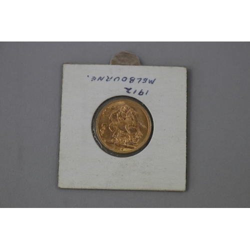 24 - Australian gold Sovereign Melbourne 1912