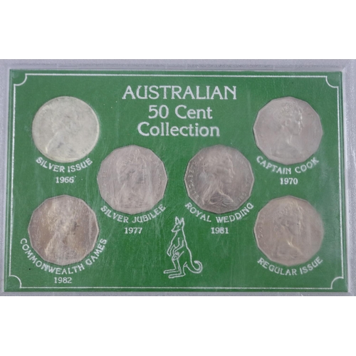 33 - Cased Australian 50 cent collection (6)