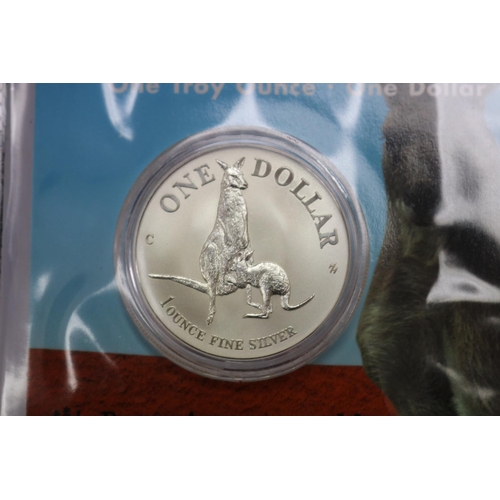 38 - Cased 1996 Australian silver Kangaroo one troy once coin Royal Australian Mint issue