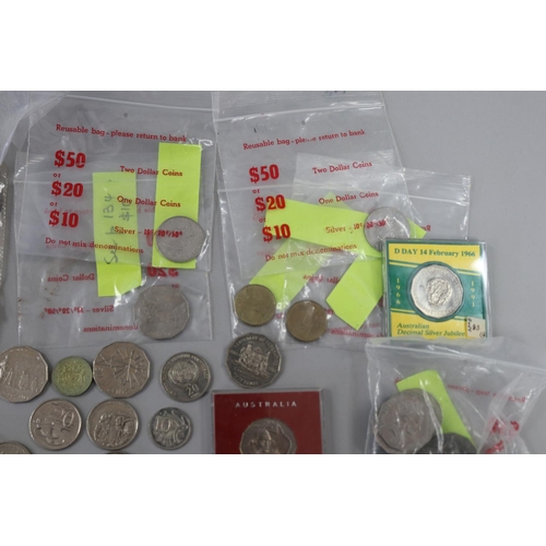 62 - Good mixed lot of Australian coins,mostly 50 cents and unc 20 cent coins see pictures for more info