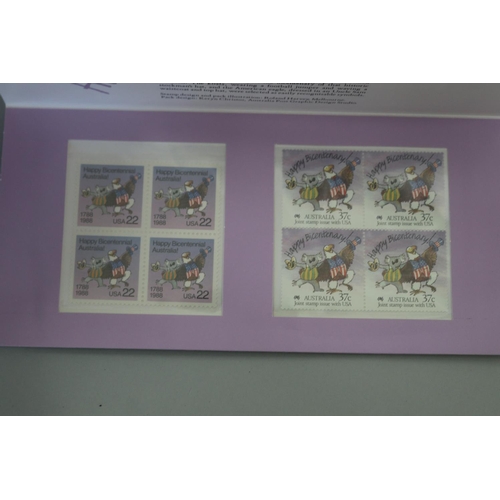 85 - Five packs of Australia Bicentenary 1788-1988 joint issue with the USA stamps