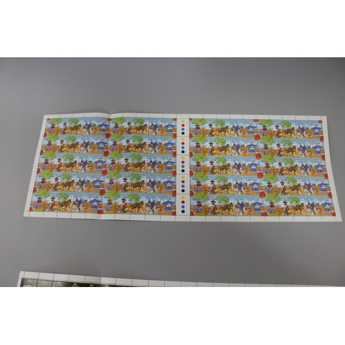 116 - Sheets of unused stamps, 100 x 22 cents Waltzing Matilda, 200 x 33cents Click goes the Shears, 100 x... 