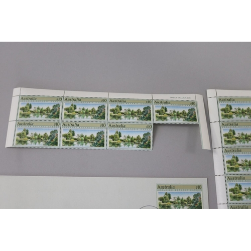 120 - Unused stamp sheet - 47 x $10 Adelaide Botanic Garden, approx 47