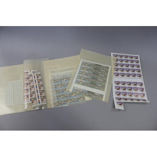 122 - Part sheets of unused stamps