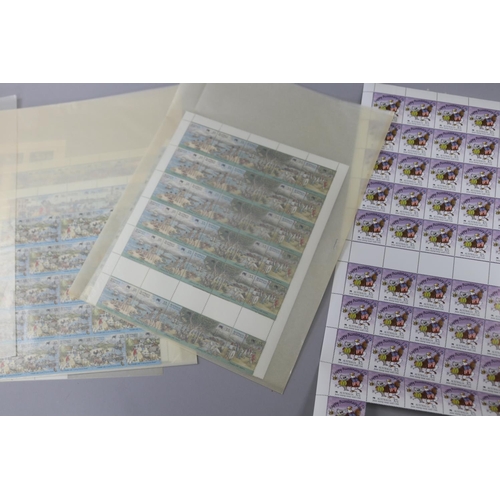 122 - Part sheets of unused stamps