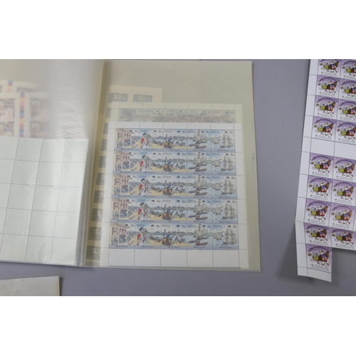 122 - Part sheets of unused stamps