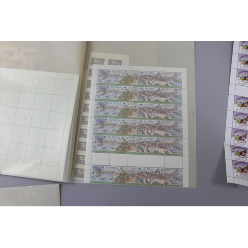 122 - Part sheets of unused stamps