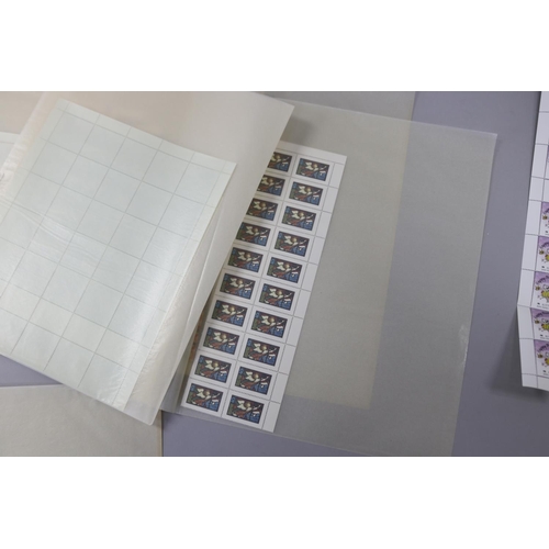 122 - Part sheets of unused stamps