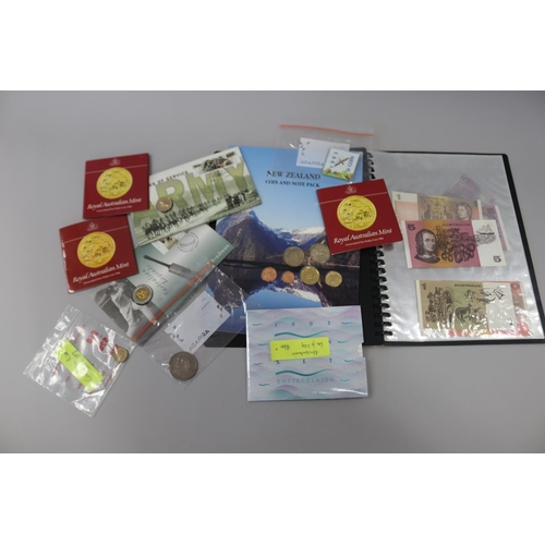 123 - Assortment of Australian and New Zealand coins and notes and first day covers