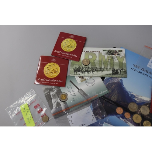 123 - Assortment of Australian and New Zealand coins and notes and first day covers