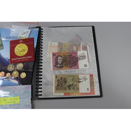 123 - Assortment of Australian and New Zealand coins and notes and first day covers