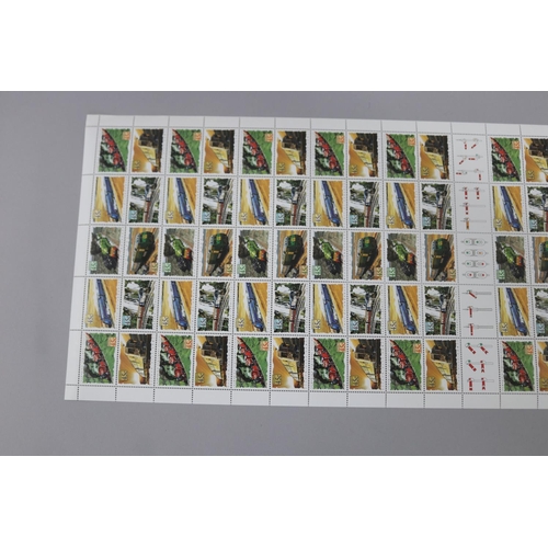 81 - Sheet of 100 45 cent Australian Stamps, Trains