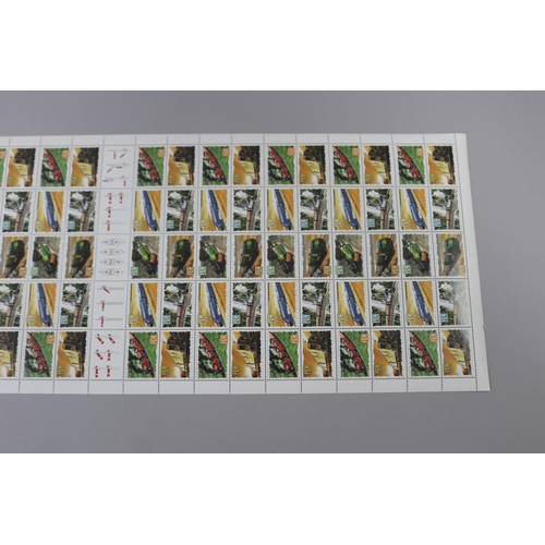 81 - Sheet of 100 45 cent Australian Stamps, Trains