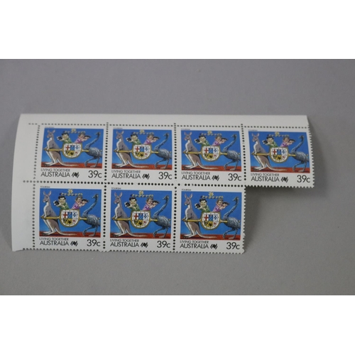 60 - Stamp sheet & partial - Living Together Australia, 39 cents