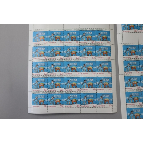 61 - Two stamp sheets - Danielle Hush, aged 7, 32 cents (2)