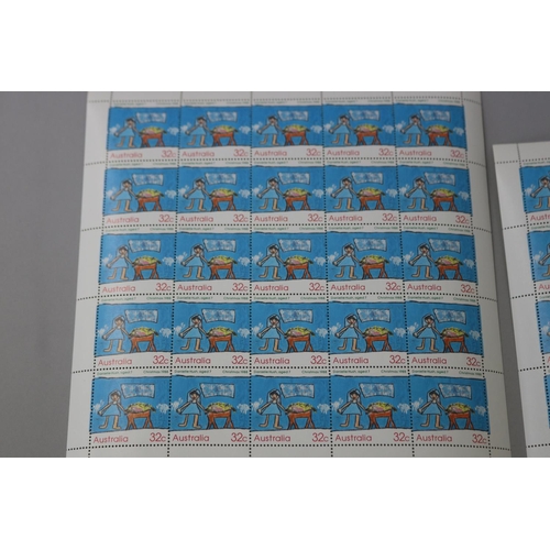 61 - Two stamp sheets - Danielle Hush, aged 7, 32 cents (2)