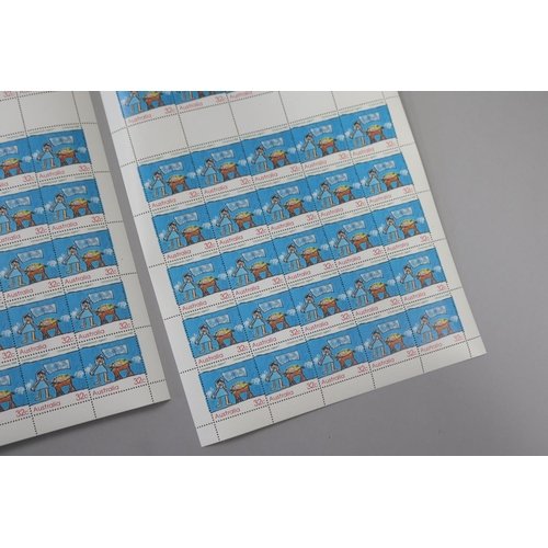 61 - Two stamp sheets - Danielle Hush, aged 7, 32 cents (2)