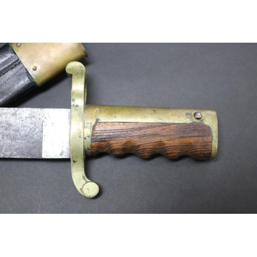 151 - U.S.A. Dahlgren bayonet and scabbard for the US Navy rifle, model 1861 (Kiesling 173). Blade marked ... 