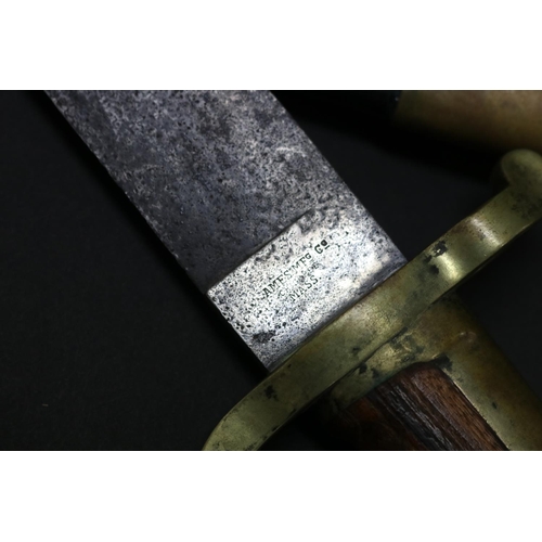 151 - U.S.A. Dahlgren bayonet and scabbard for the US Navy rifle, model 1861 (Kiesling 173). Blade marked ... 