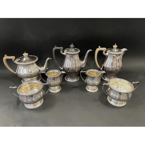 Good quality seven piece tea and coffee service, by Hardy Bros (7) approx 23cm H and smaller