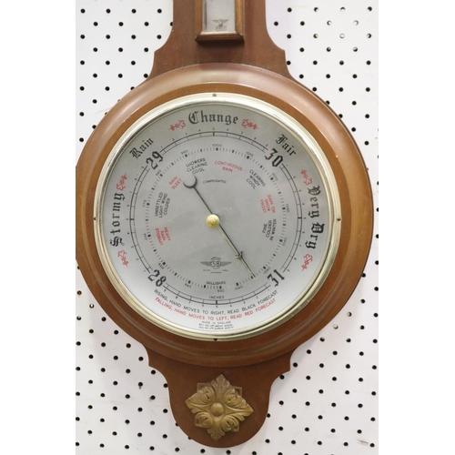 768 - Shortland British made barometer, approx 76cm H x 29cm W x 6cm D