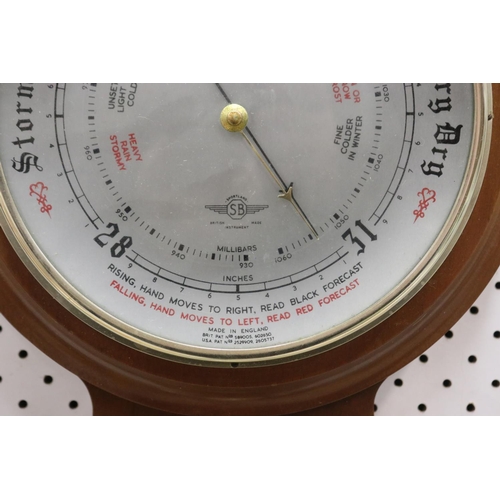 768 - Shortland British made barometer, approx 76cm H x 29cm W x 6cm D