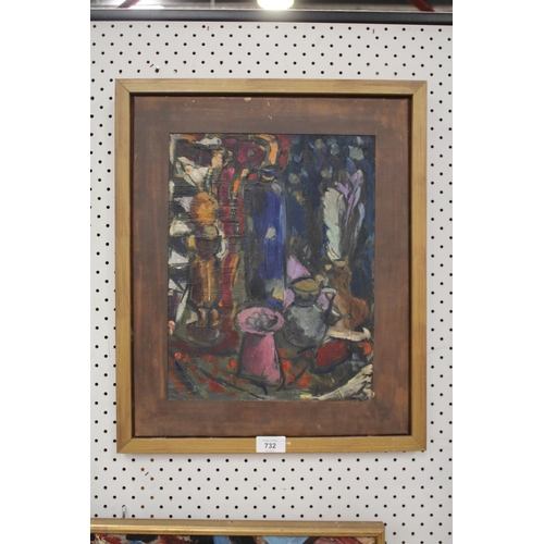 781 - Graham Stocks, still life mosaic 2000, oil on board, approx 34cm x 26cm