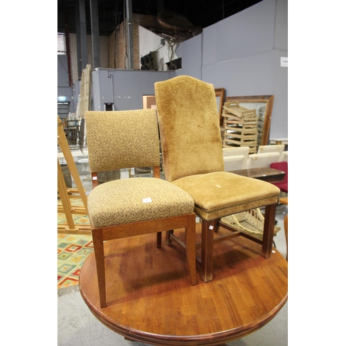 822 - Biedermeier style chair along with a studded brown high back chair, approx 109cm H x 53cm W x 52cm D... 