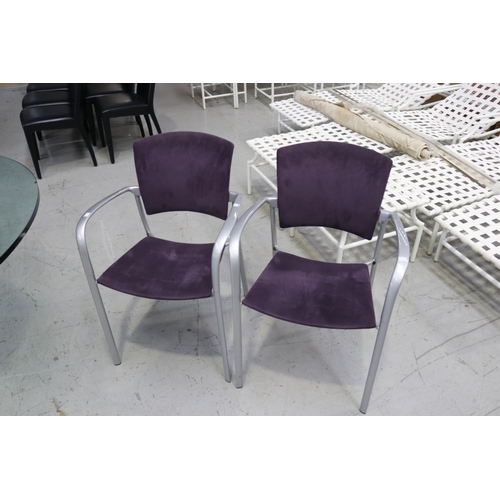 824 - Four purple modern design dining chairs (4)