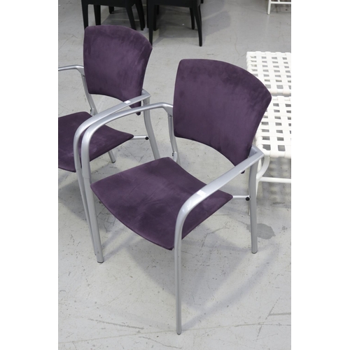 824 - Four purple modern design dining chairs (4)