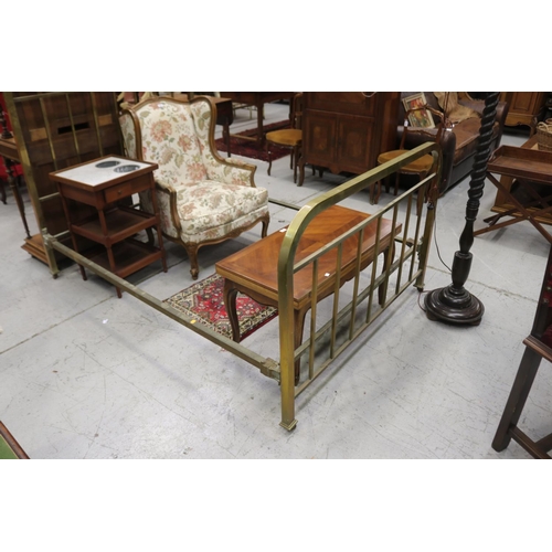 829 - Vintage French brass bed, approx 135cm H x 207cm L x 141cm W