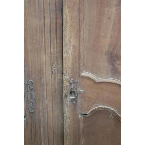 849 - Pair of antique French doors, approx 160cm H x 67cm W and 160cm H x 57cm W (2)