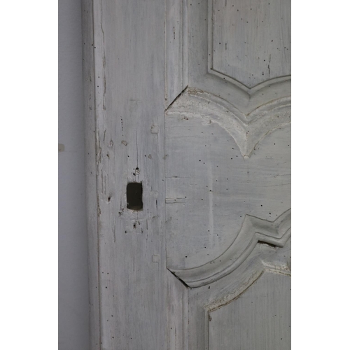 853 - Antique French painted door, approx 177cm H x 59cm W