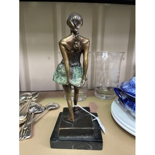 99 - Bronze figure after Degas, ballerina, 25 cm high