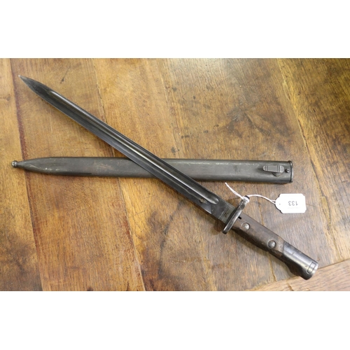 133 - Belgian FN Model 98 Mauser long export pattern bayonet with scabbard (Kiesling 276). A good example ... 