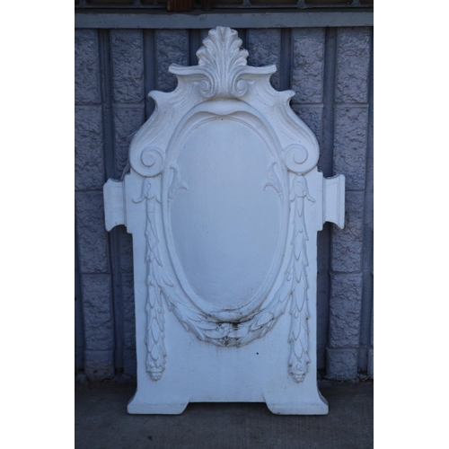 846 - White painted composite plaque, approx 86.5cm H x 54cm W x 13cm D