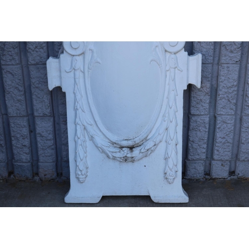 846 - White painted composite plaque, approx 86.5cm H x 54cm W x 13cm D