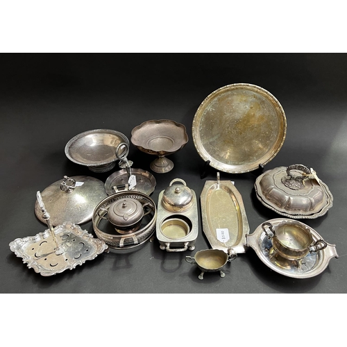 205 - Assortment of silver plate to include comports trays etc, approx 31cm Dia and smaller