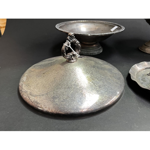 205 - Assortment of silver plate to include comports trays etc, approx 31cm Dia and smaller