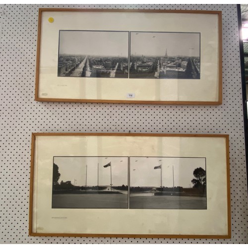 778 - Two printed photos of Canberra and Paris, dated '82 and '83, each image approx 21cm x 31cm (2)