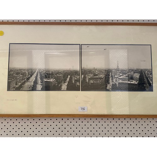 778 - Two printed photos of Canberra and Paris, dated '82 and '83, each image approx 21cm x 31cm (2)