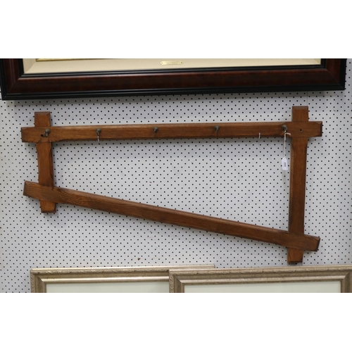 808 - French wooden kitchen rack, approx 110cm L x 58cm W