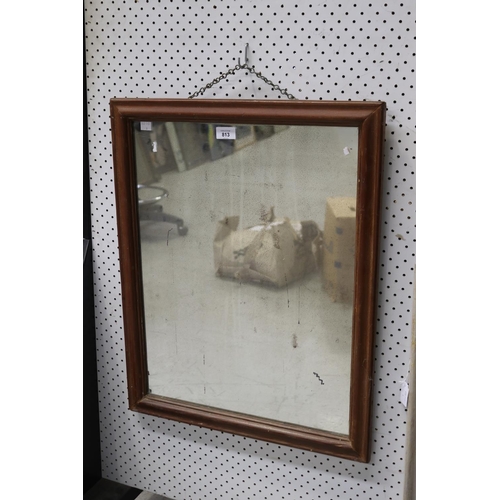 813 - Wooden framed mirror, approx 67cm x 52cm