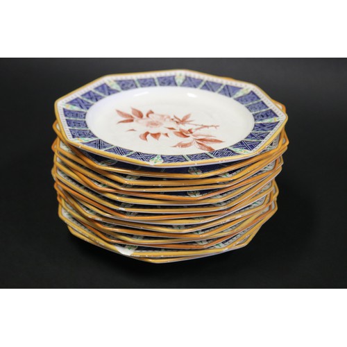 1001 - Set of early antique Wedgwood cream ware octagonal shape botanical plates. Retailed by John Mortlock... 