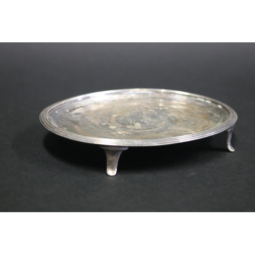 1009 - Antique English Georgian sterling silver oval tea pot stand, marked for London 1812 - maker C.F, app... 