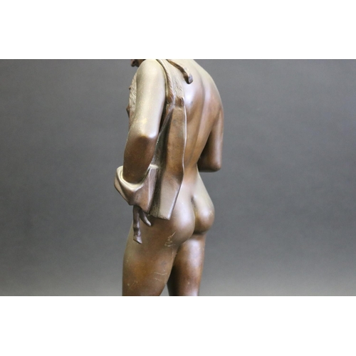 1032 - Antique Italian 19th century Grand Tour - Greco Roman bronze sculpture of Narcissus, after the origi... 